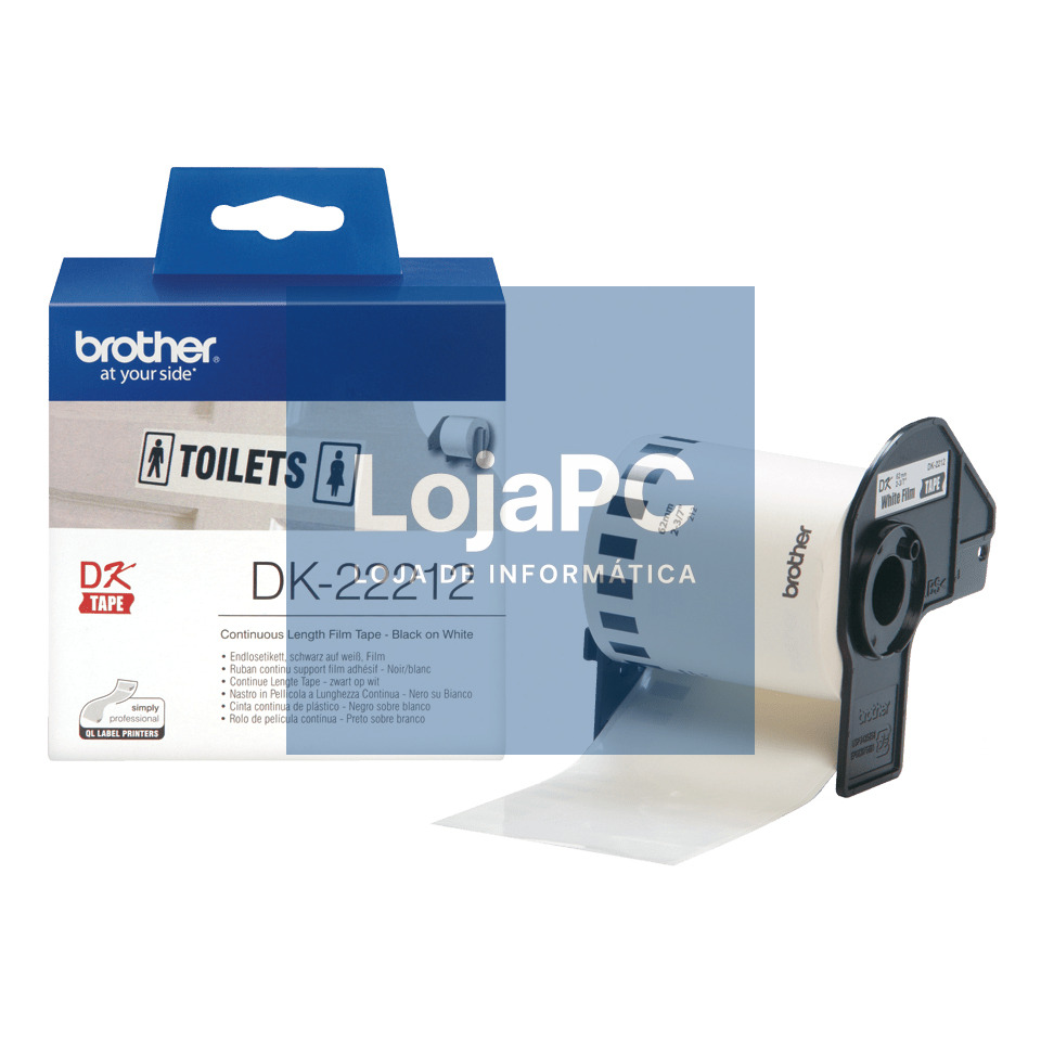 BROTHER P-Touch DK-22212 white continue length film 62mm x 15.24m