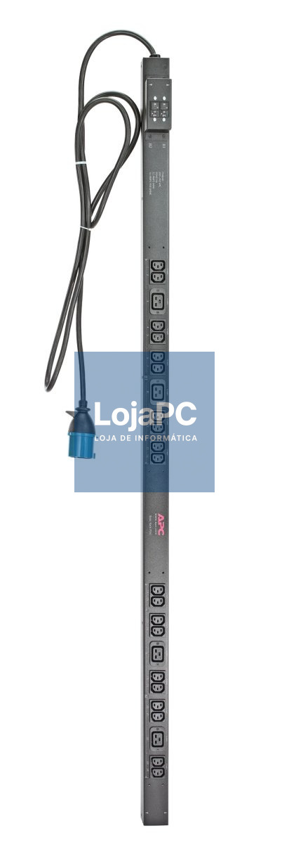 APC Basic Rack PDU Zero U Rack AC 230V input IEC 60309 output connectors 24 power IEC 60320 C13 IEC 60320 C19 0U 3.1m cord BK
