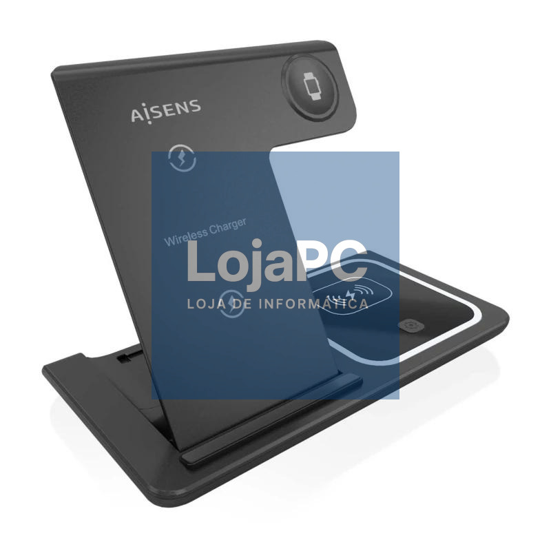 AISENS Carregador sem fios USB-C 3 EN1 15w PRETO