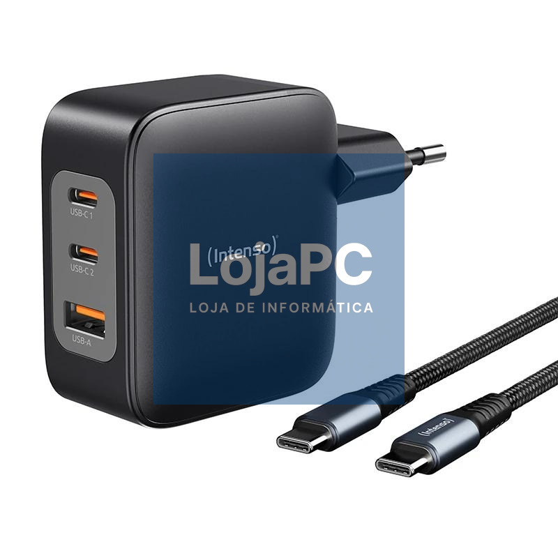 Intenso | KIT Carregador GaN W100ACC + Cabo USB-C