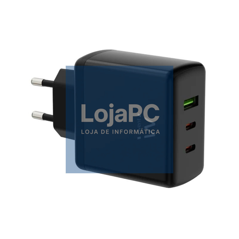 EWENT Carregador Gan Fast 65W 2 USB-C PD-1USB-A QC