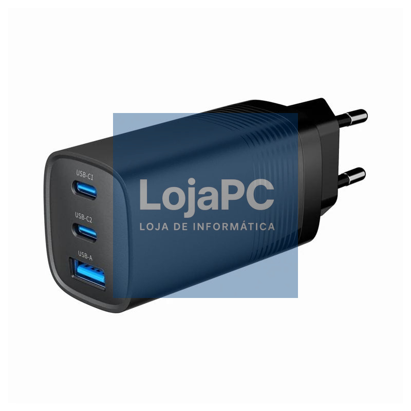 Gembird Carregador rápido USB PDGaN 3 portas 67 W
