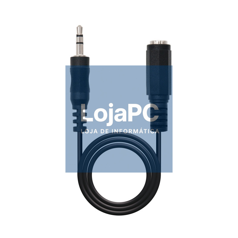 Nanocable Cabo Audio, Jack 3.5/M-H, Preto, 3 M