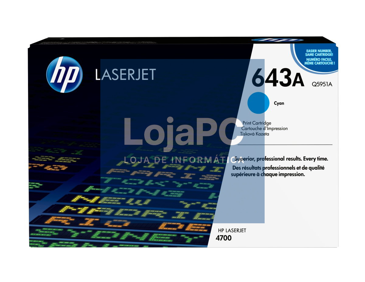 HP 643A original Colour LaserJet Toner cartridge Q5951A cyan standard capacity 10.000 pages 1-pack