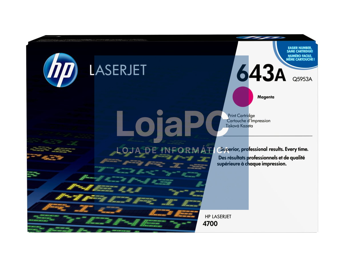 HP 643A original Colour LaserJet Toner cartridge Q5953A magenta standard capacity 10.000 pages 1-pack