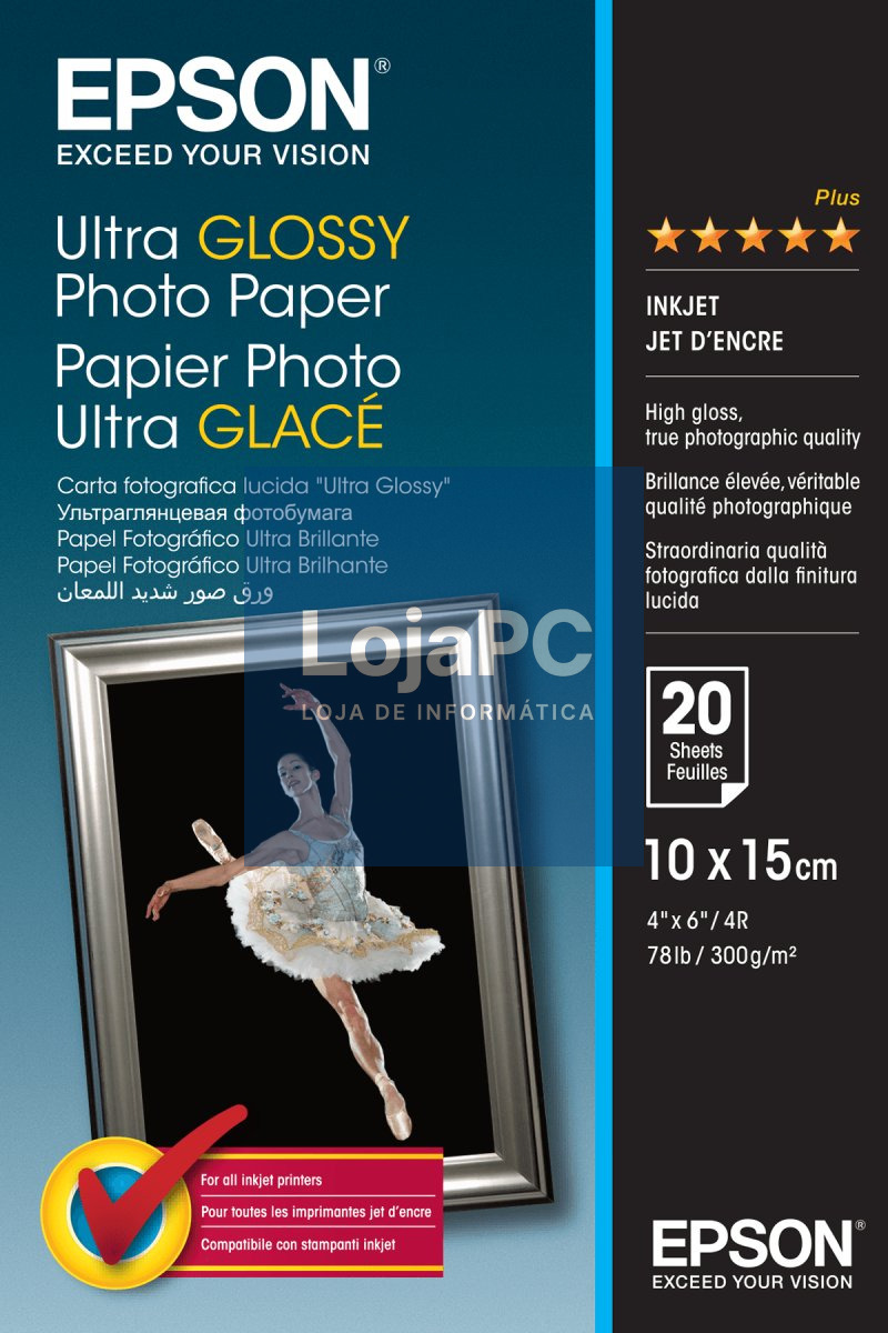 EPSON Ultra glossy photo paper inkjet 300g/m2 100x150mm 20 sheets 1-pack