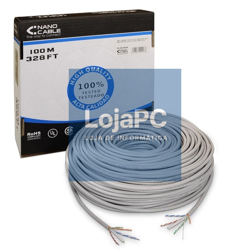 Nanocable Cabo de rede RJ45 CAT6 UTP Rigido AWG24