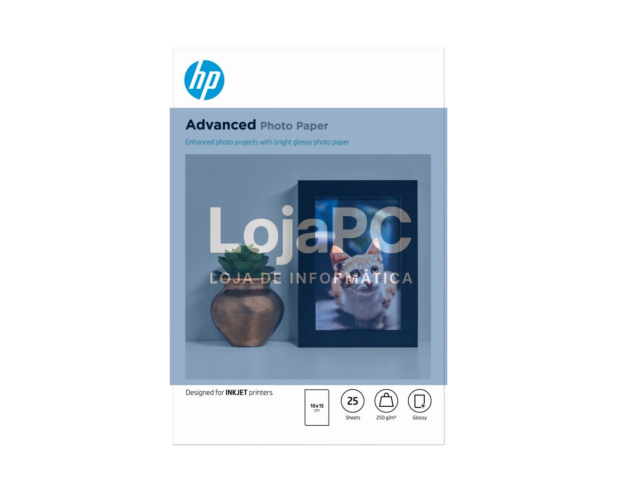 HP original Q8691A Advanced glossy photo paper Ink cartridge 250g/m2 100x150mm 25 sheets 1-pack borderless