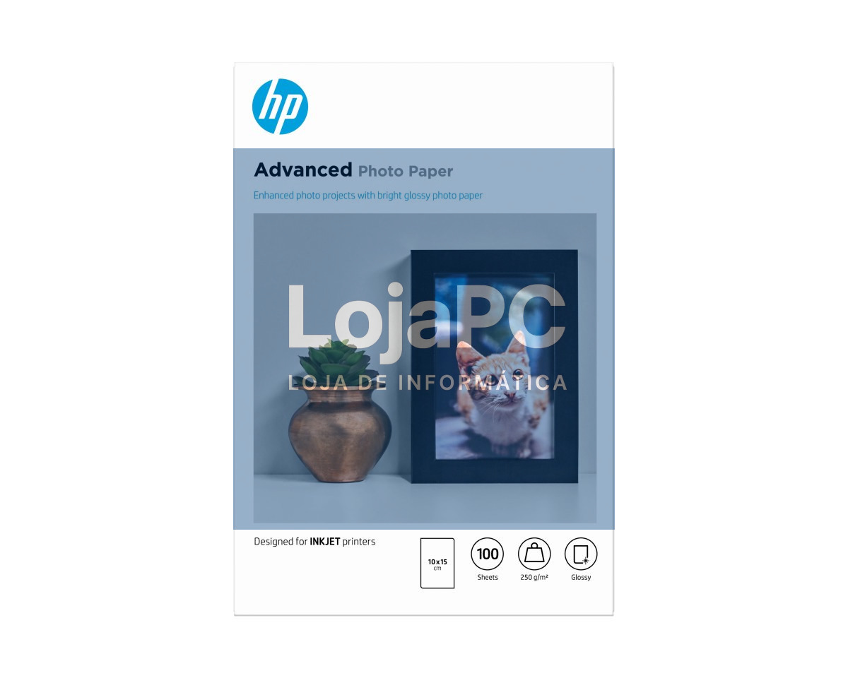 HP original Q8692A Advanced glossy photo paper Ink cartridge 250g/m2 100x150mm 100 sheets 1-pack borderless
