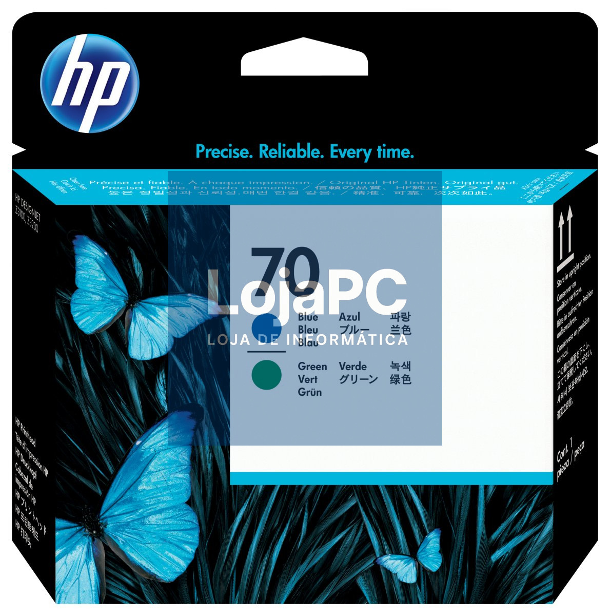 HP 70 original printhead C9408A blue and green