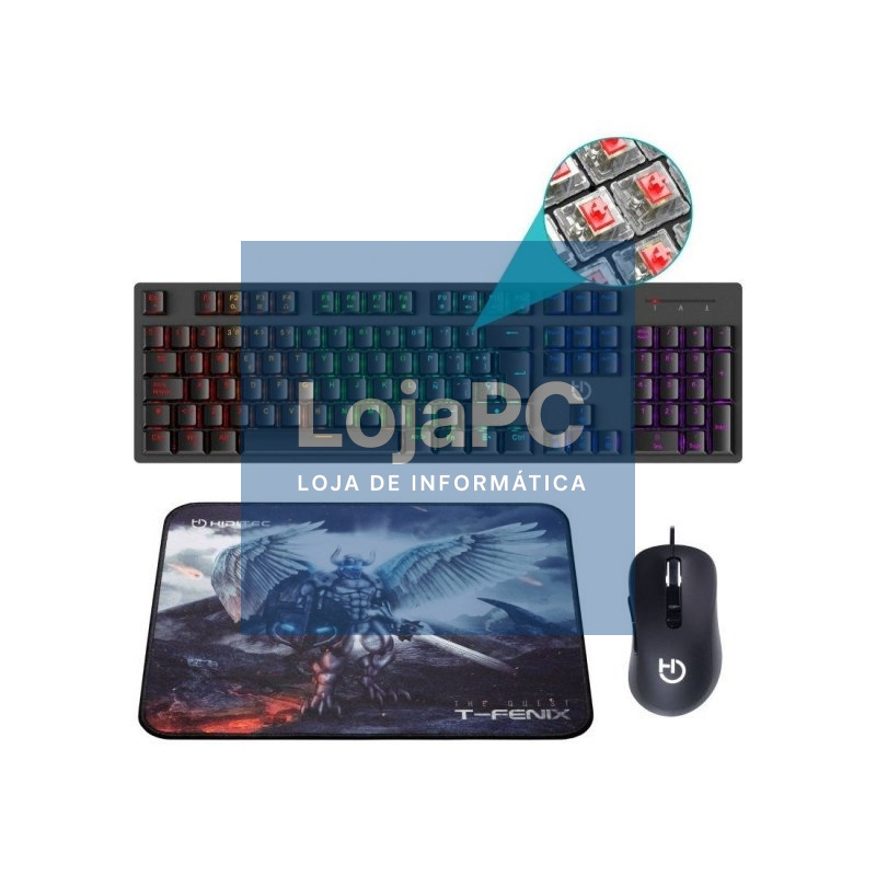 Hiditec Combo Gaming GK400 Tecl+Rat+Tapete de rato