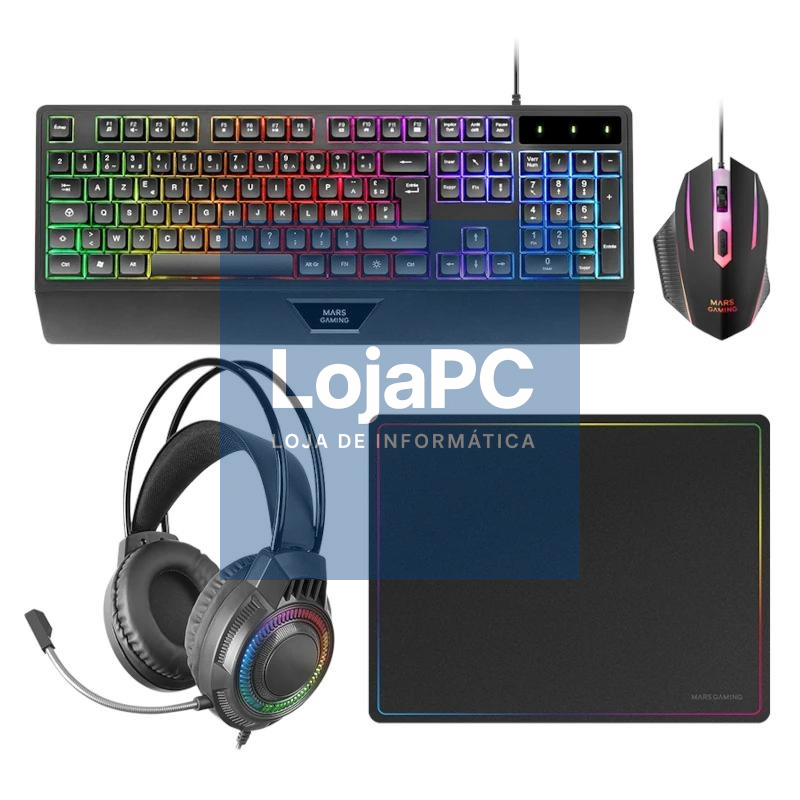 MARS GAMING TECLADO+RATO+TAPETE DE RATO+AUSCULTADOR