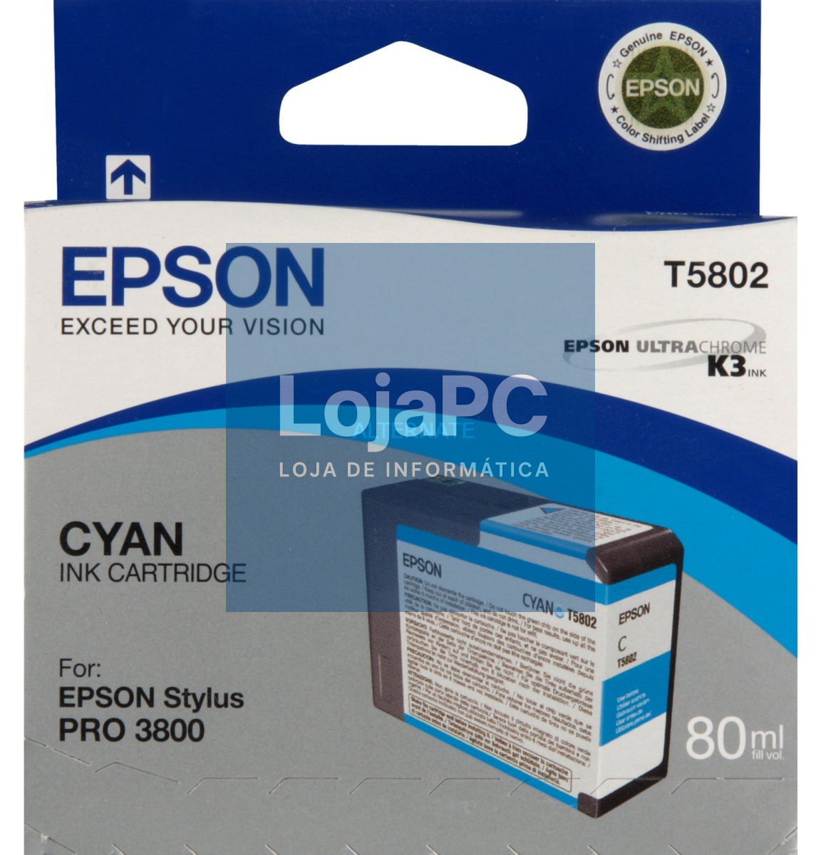 Tinteiro EPSON T5802 Ciano - Stylus Pro 3800/3880