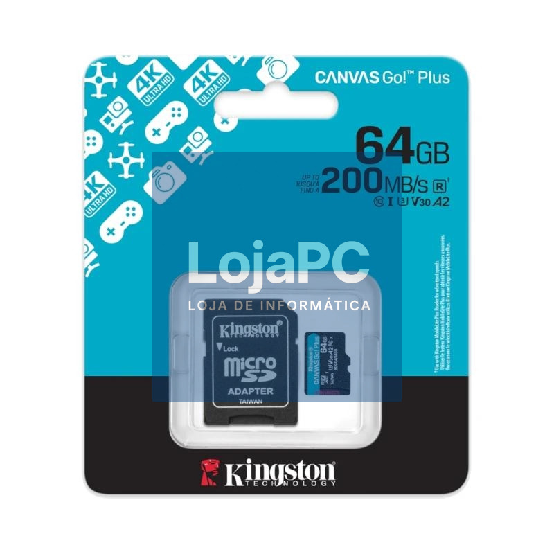 Kingston microSD Canvas Go! Plus 4 64GB 200 MB-s
