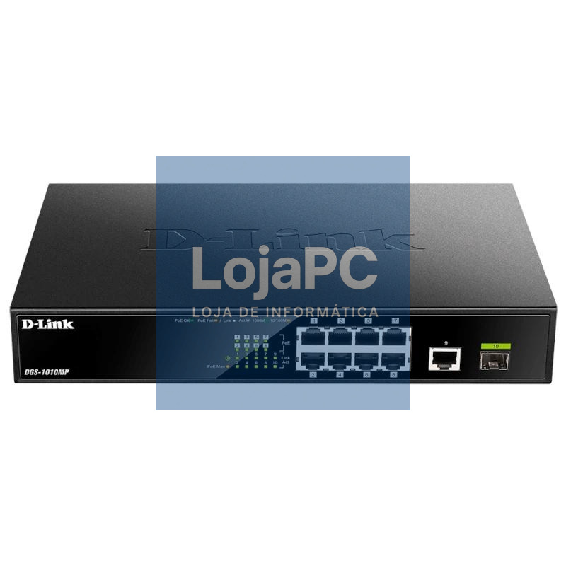 D-Link DGS-1010MP/E Switch 8xG PoE 1xG Up 1xG SFP
