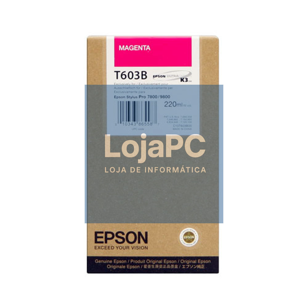 Tinteiro EPSON T603B Magenta 220ml - Stylus Pro 7880/9880