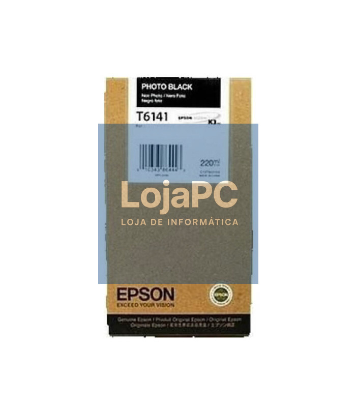Tinteiro EPSON T6141 Preto Foto 220ml - Stylus Pro 4400/4450/4800/4880