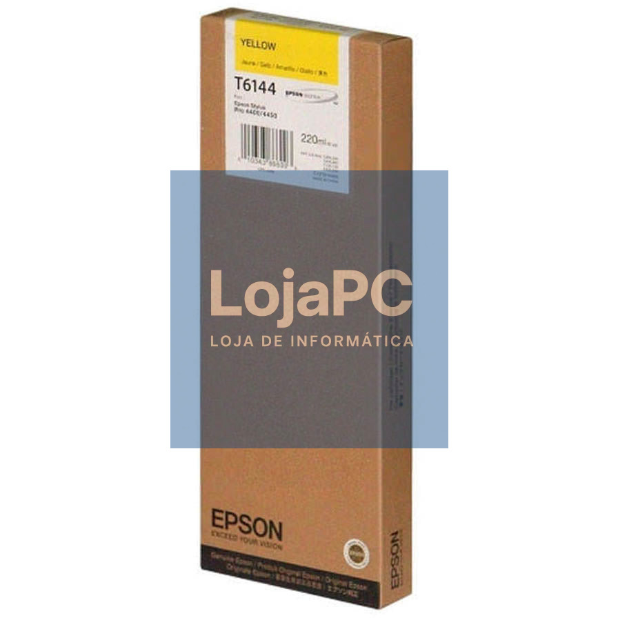 Tinteiro EPSON T6144 Amarelo 220ml - Stylus Pro 4400/4450/4800/4880