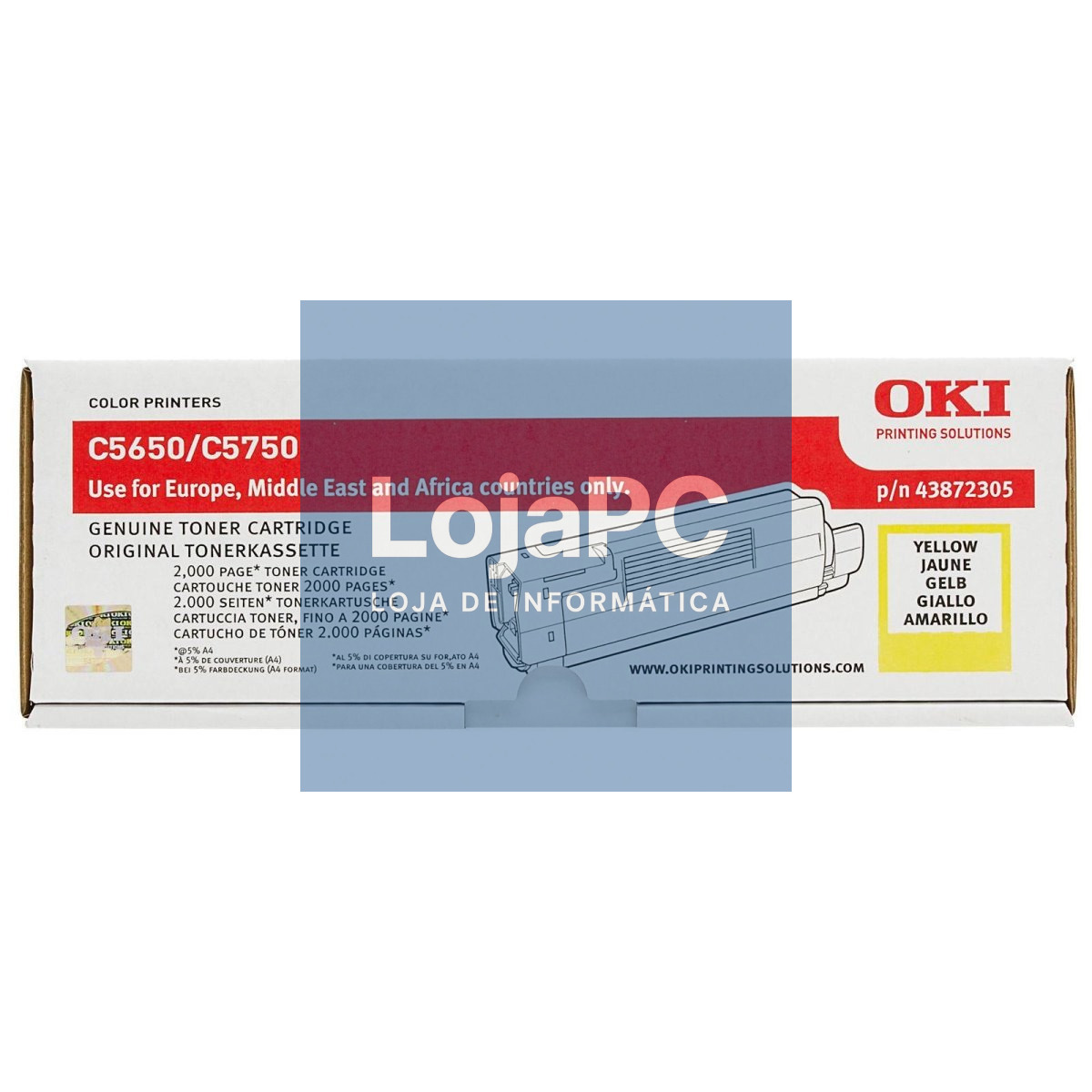 OKI C5650 C5750 toner cartridge yellow standard capacity 2.000 pages 1-pack