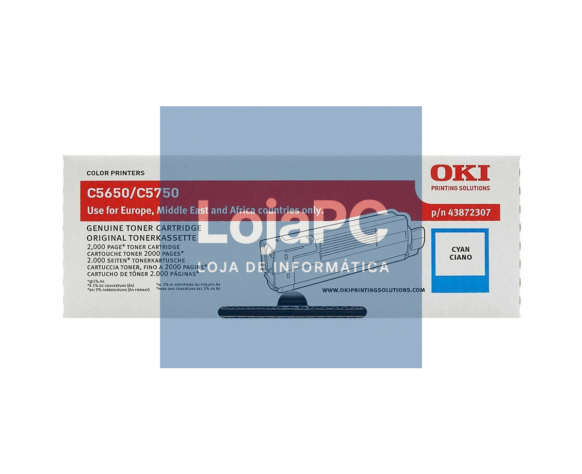 OKI C5650 C5750 toner cartridge cyan standard capacity 2.000 pages 1-pack