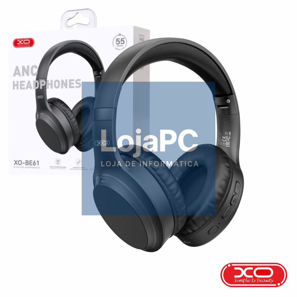 Auscultadores S/ Fios Stereo Bluetooth 6.0 ANC Preto XO
