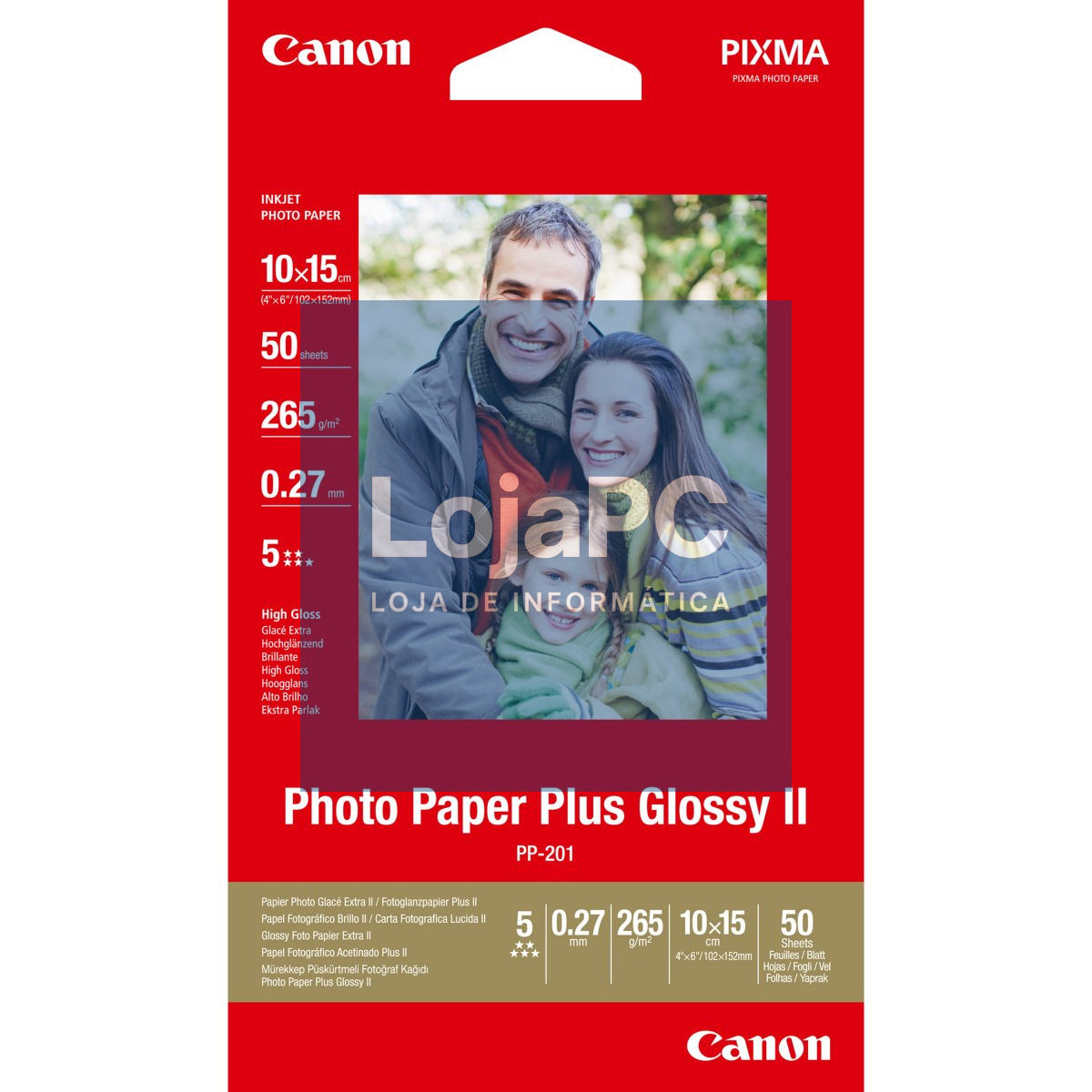 CANON PP-201 plus photo paper inkjet 260g/m2 4x6 inch 50 sheets 1-pack