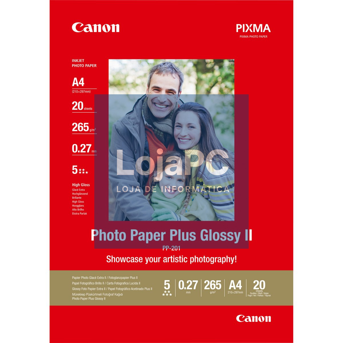 CANON PP-201 plus photo paper inkjet 260g/m2 A4 20 sheets 1-pack