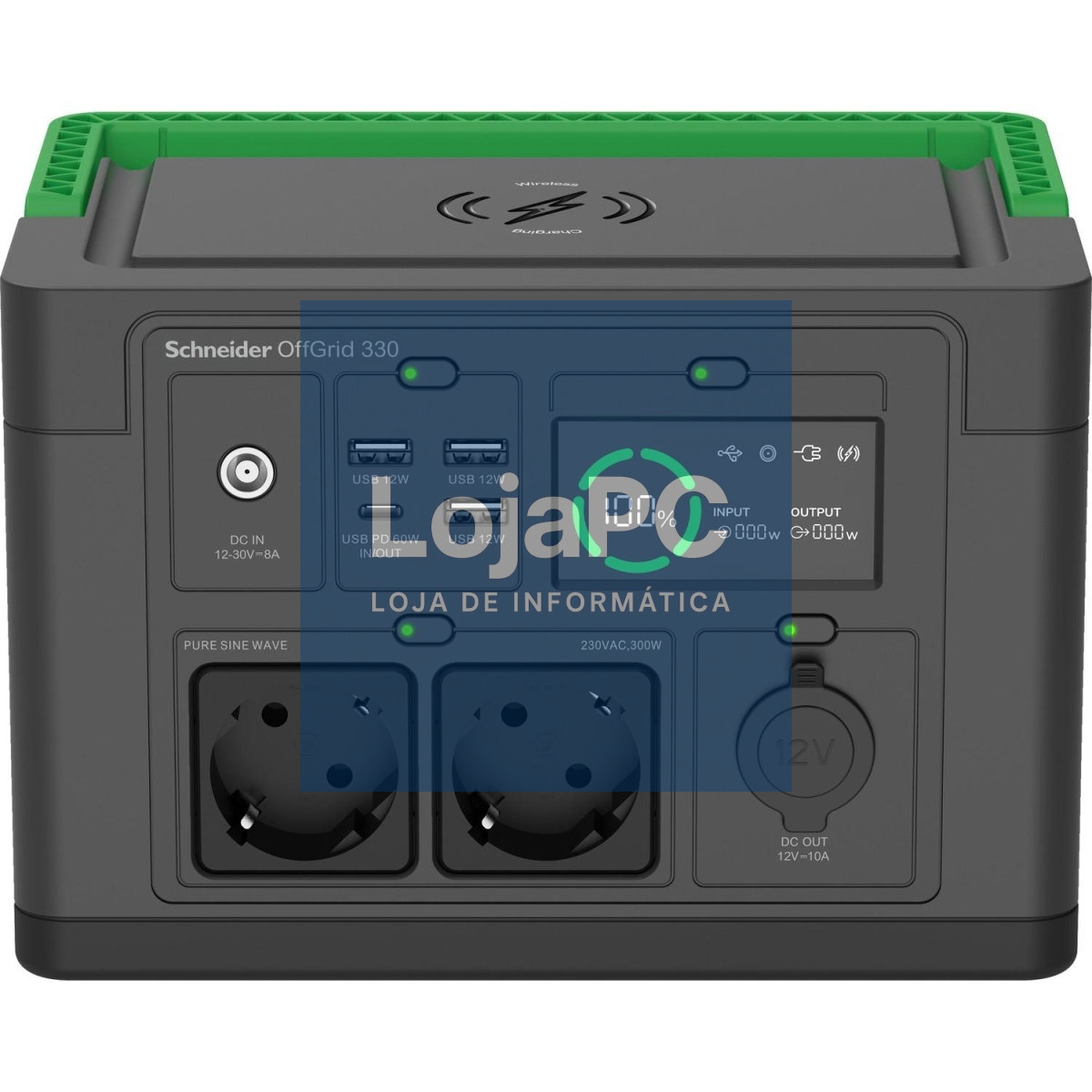 APC Schneider OffGrid Portable Power Station 330, 332Wh Lithium-ion, 2 Schuko, Sinewave