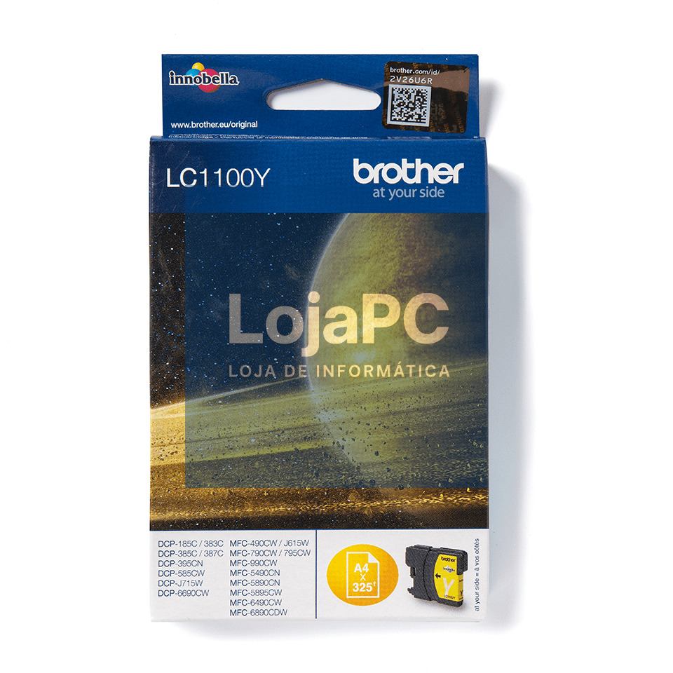 Tinteiro BROTHER LC1100Y Amarelo - MFC-6490CW, DCP-385C/585CW