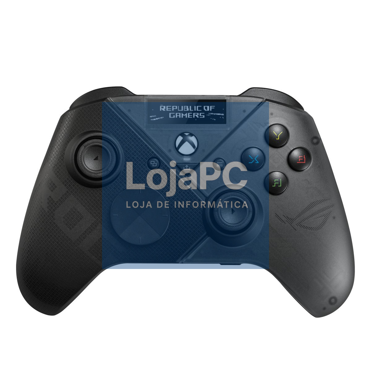 ASUS ROG Raikiri Pro OLED display Controller - tri-mode connectivity, remappable buttons&triggers, 4 rear buttons, step&linear triggers, adjustable joystick sensitivity, 3.5mm jack with ESS DAC, for
