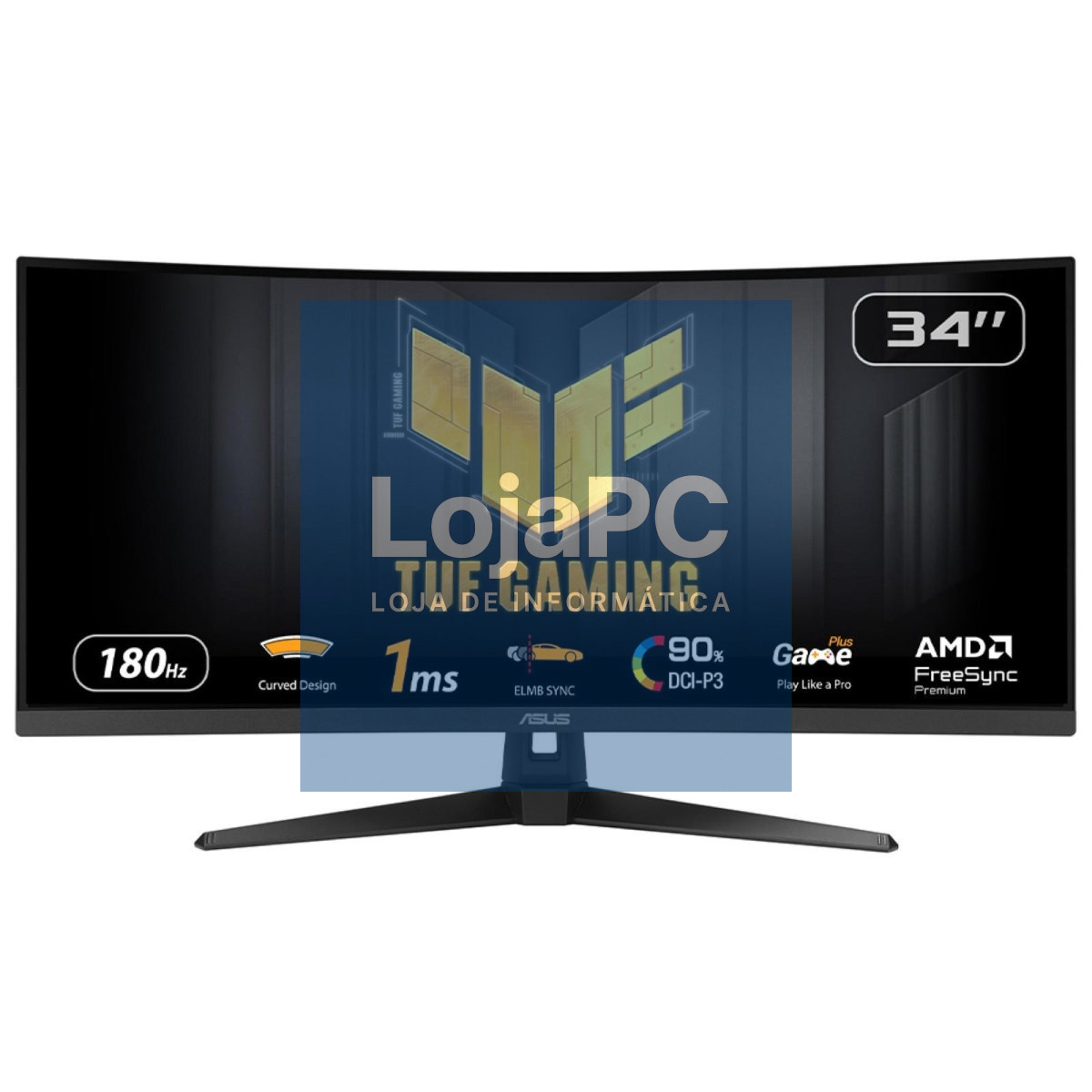 Asus TUF Gaming VG34VQ3B - 34" VA, WQHD (3440x1440), Curvo 1500R, 1ms MPRT, 400cd/m², 180Hz, HDR10, ELMB SYNC, FreeSync Premium, 90% DCI-P3