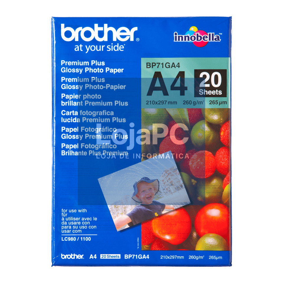 BROTHER glossy photo paper white 260g/m2 A4 20 sheets 1-pack