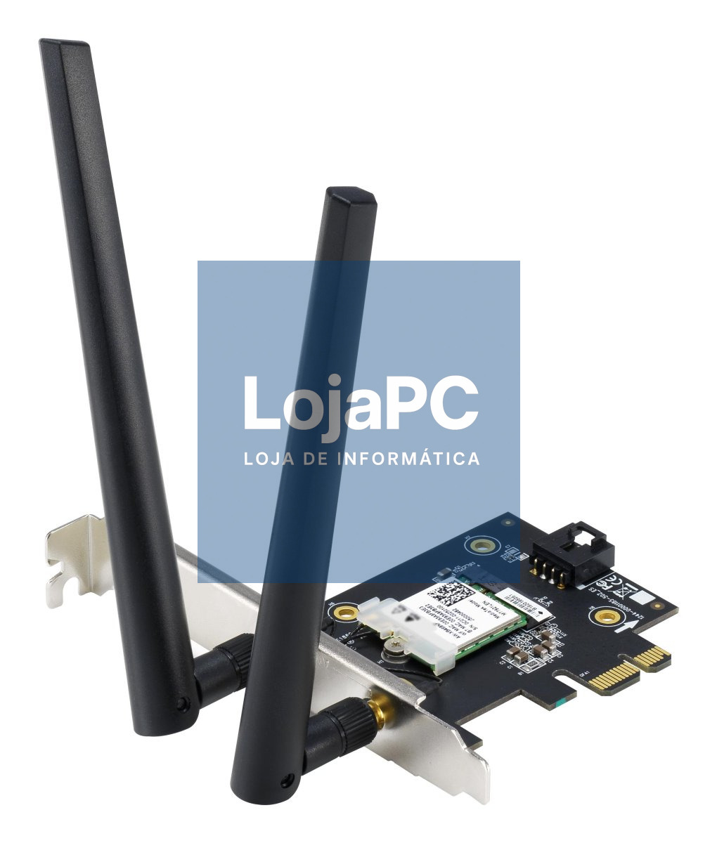 Asus AX1800 - Dual Band PCI-E WiFi 6 (802.11ax). Bluetooth 5.2, WPA3 network security, OFDMA and MU-MIMO