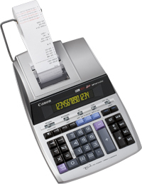 CANON MP1411-LTSC Desktop Calculator with Paper Roll 14-digit 2-color ink ribbon Silver