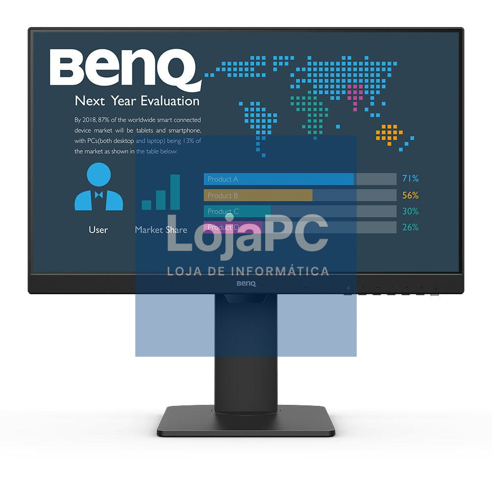 Benq BL2486TC - Monitor 24'', IPS, 1920 x 1080, 100 Hz, 5 ms, USB-C / DP / HDMI, 99% sRGB, USB 3.2 Hub, Built-in Speakers