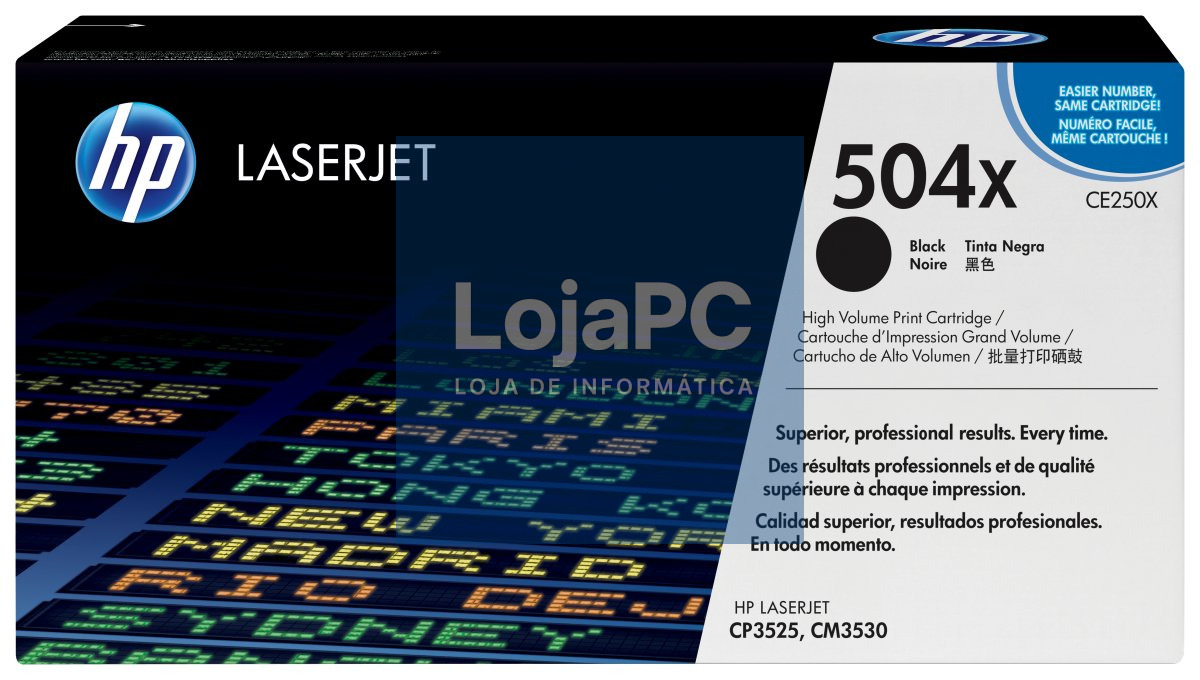 HP 504X original Colour LaserJet Toner cartridge CE250X black high capacity 10.500 pages 1-pack ColorSphere