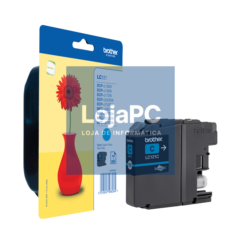 Brother Tinteiro tinta Ciano Blister, 300 págs., para: DCP-J552DW/DCP-J752DW/ MFC-J470DW e MFC-J870DW