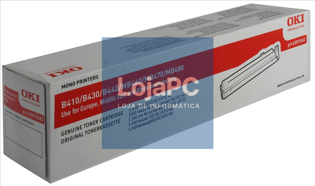 Toner OKI Preto 3,5k - B410/B430/B440/MB460l/MB470l/MB480L