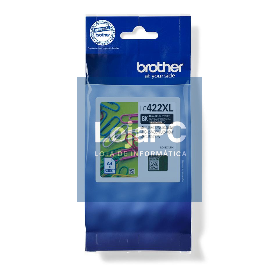 Brother Tinteiro original preto de alta capacidade, Duração estimada: até 3.000 páginas (segundo ISO/IEC 24711)