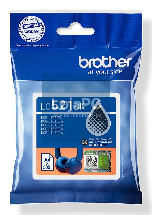 Brother Tinteiro Preto, Duração aproximada: até 500 páginas (segundo ISO/IEC 24711)