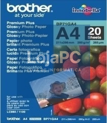 Brother Papel "Glossy" A4. 20 folhas. p/ 130/ 145/ 330/ 350/ 240/ 440/ 465/ 540/ 560/ 660/ 750/ 770/ 3360/ 5460/ 845/ 885