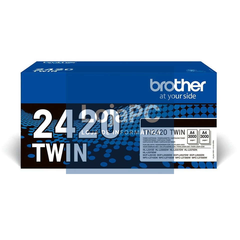 Brother Pack de 2 toners pretos de alta capacidade, Duração estimada: 3.000 páginas cada toner segundo ISO/IEC 19752