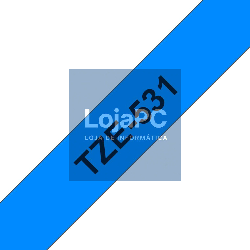 Brother Fita laminada. Texto preto sobre fundo azul. Largura: 12mm. Comprimento: 8m