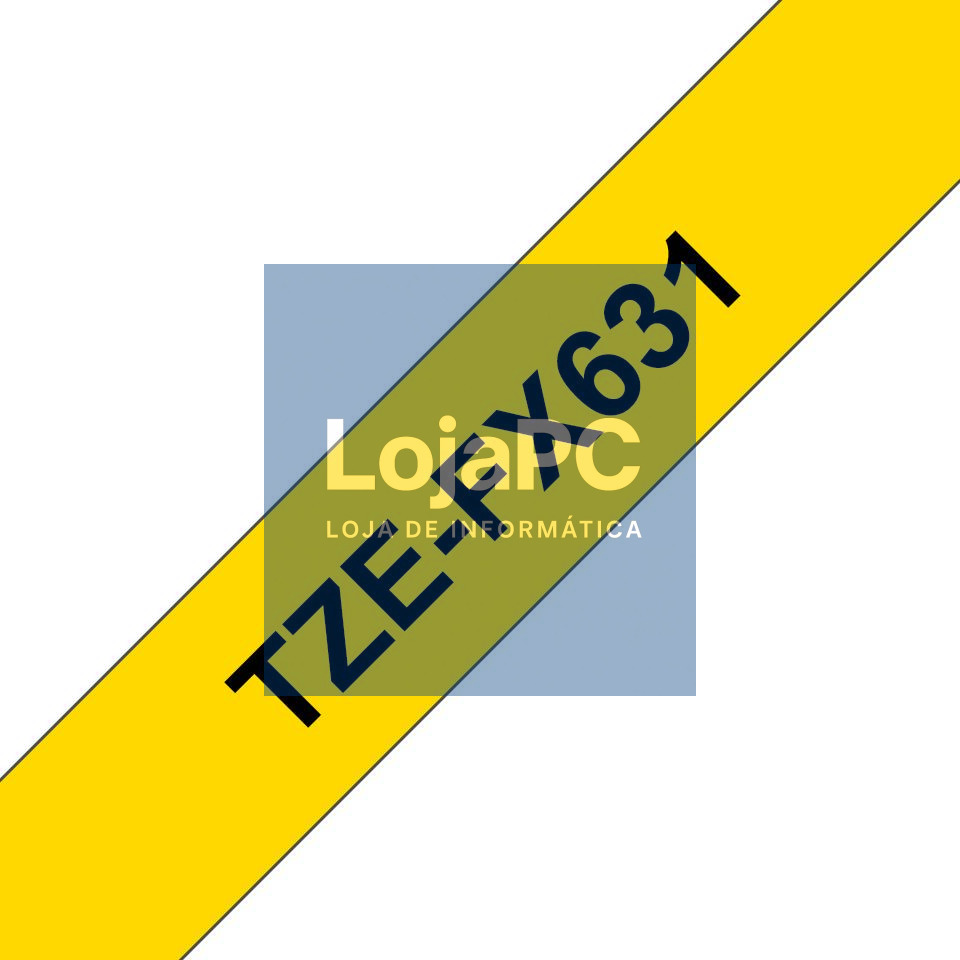Brother Fita laminada flexível de 12mm, comprimento: 8m - Texto preto sobre fundo amarelo