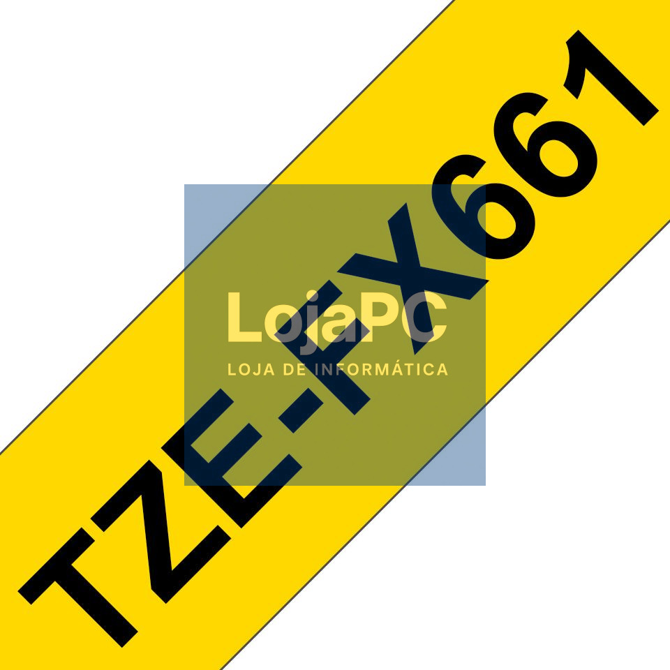 Brother Fita laminada flexível - Texto preto sobre fundo amarelo, Largura: 36 mm. Comprimento: 8 m