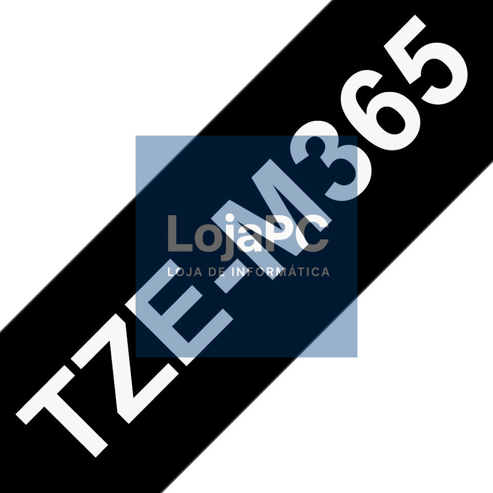 Brother Fita laminada mate - Texto branco sobre fundo preto, largura: 36mm, comprimento: 8m