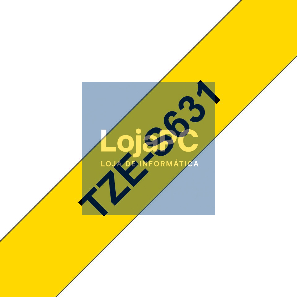 Brother Fita laminada super adesiva - Texto preto sobre fundo amarelo, Largura: 12mm, Comprimento: 8m
