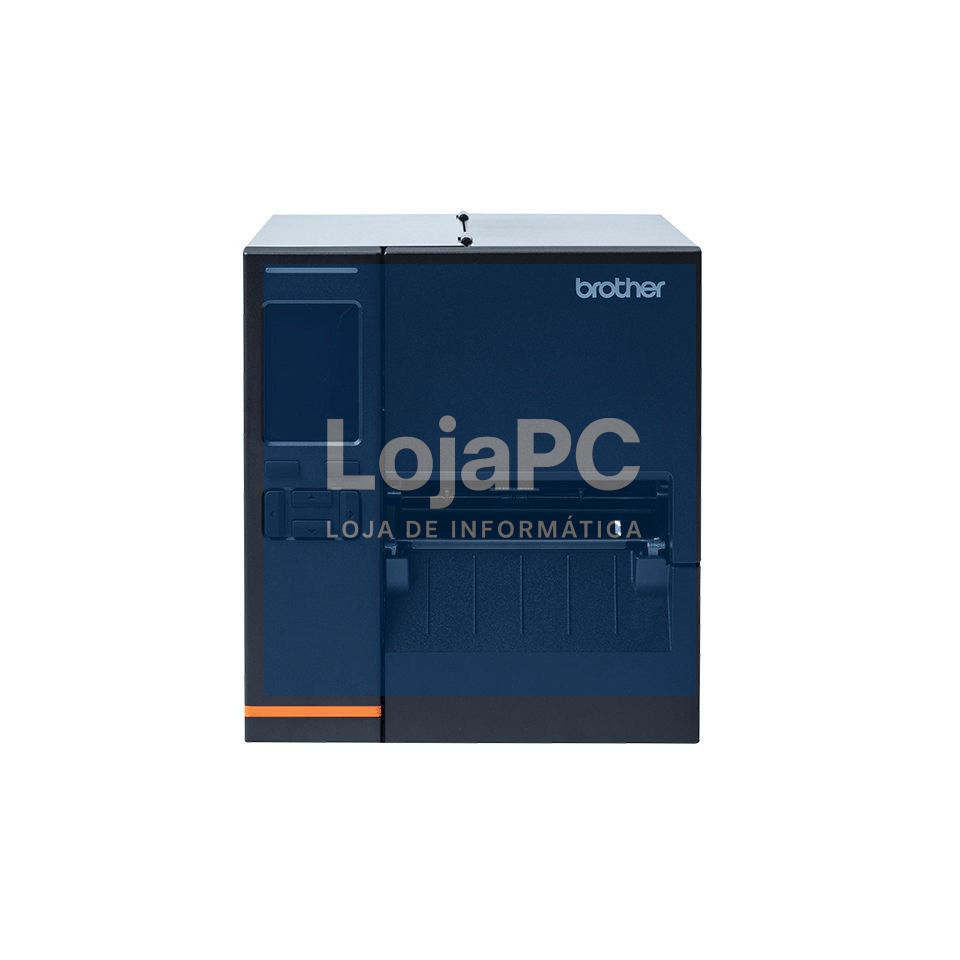 Brother TJ4021TNZ1 - Impressora industrial de etiquetas de transferência térmica e tecnologia térmica direta. Resolução de 203ppp e visor tátil de 3,5cm. Placa de rede, série, host USB e design