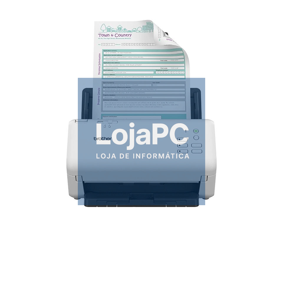 Brother ADS-4300N - Scanner profissional de alta velocidade com frente e verso automático e rede cablada, Velocidade 40fpm/80ppm - ADF 80 folhas - 5.250 folhas/dia - Rede cablada