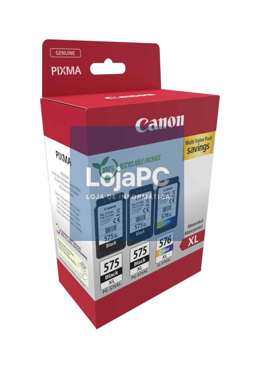 Canon PG-575XLx2/CL-576XL MULTI - Ink Value Pack (XL Black x2 & XLColour Cartridges)